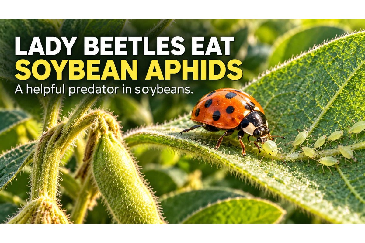 Lady beetles help suppress aphids. Their presence alone doesn't determine whether your crop needs treatment.